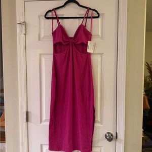 Bebe Fuchsia Ribbed Dress
